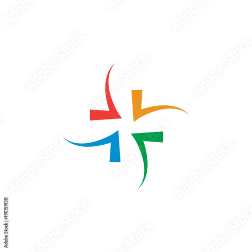 Abstract healthcare cross logo design concept vector
