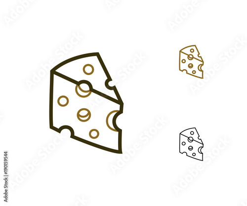 Swiss cheese with holes known as eyes. Vector illustration