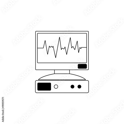 monitor with palpitation icon. Medecine Element for mobile concept and web apps. Thin line  icon for website design and development, app development. Premium icon