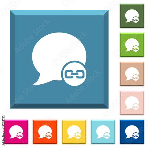 Blog comment attachment white icons on edged square buttons