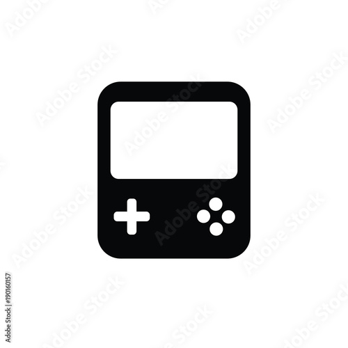Simple, flat, black and white handheld icon
