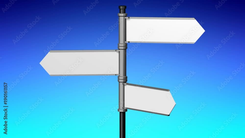 3D signpost (roadsign) with three arrows - animation 3D signpost (roadsign) with three arrows - animation