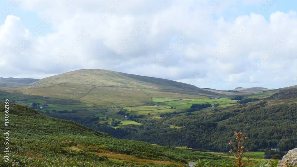 Green valley of meadows and hills. England. Green valley of meadows and hills. England.