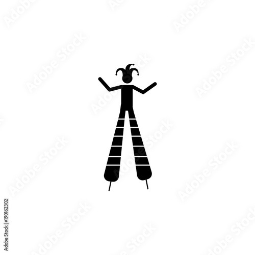 clown on stilts icon. Elements amusement park concept and web apps. Icon for website design and development, app development. Premium icon