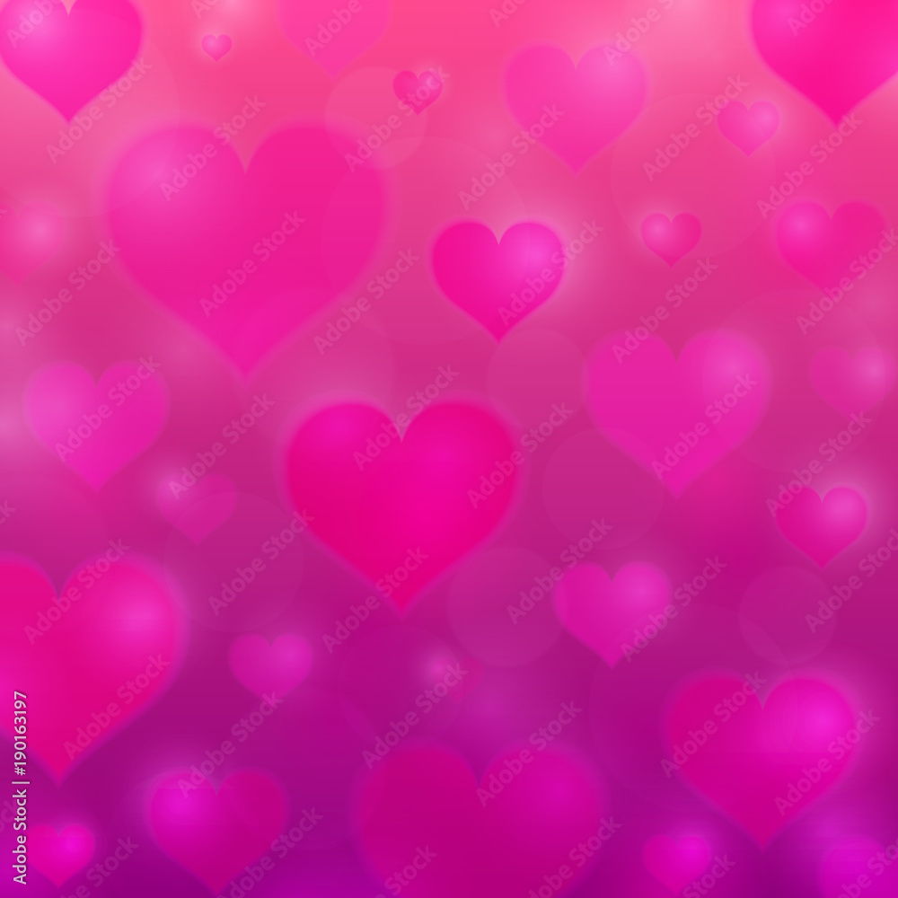 Love background with pink hearts. Valentine's Day texture. Heart background. Vector illustration