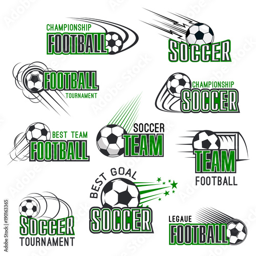 Vector football championship soccer ball icons