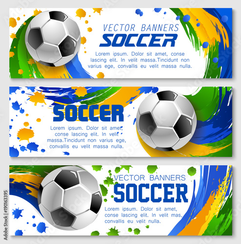 Vector football cup soccer team banners