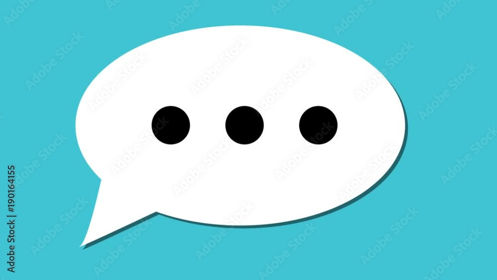 speech bubble icon, social media communications emoji blue loop