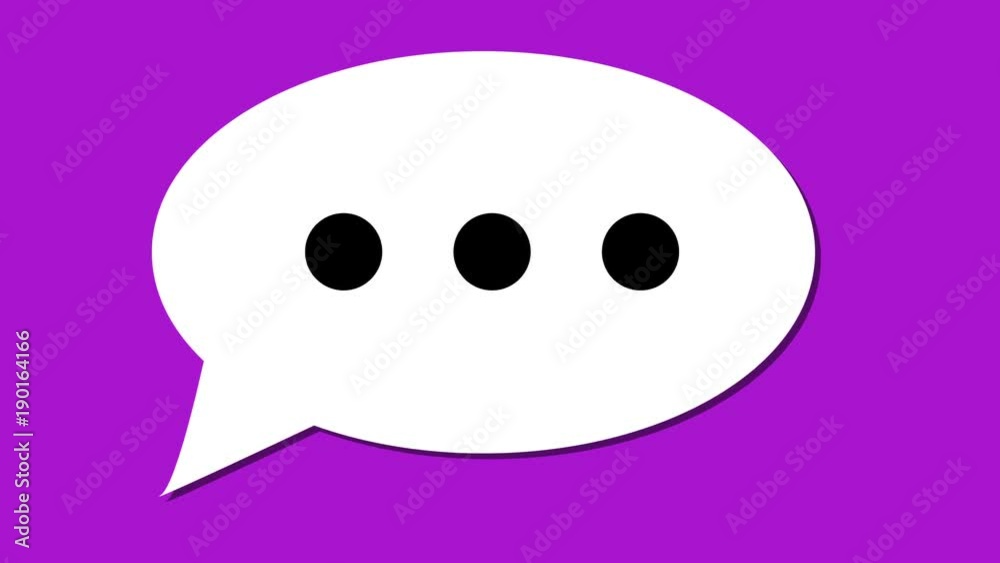 speech bubble icon, social media communications emoji purple loop
