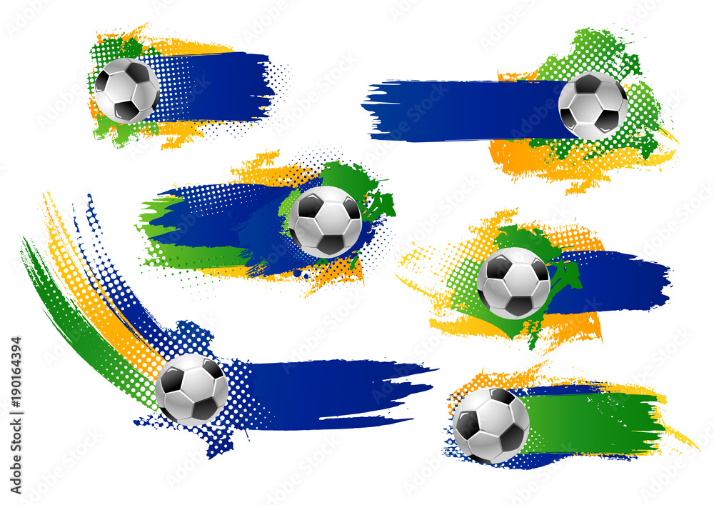 Obraz premium Vector football soccer ball icons or banners