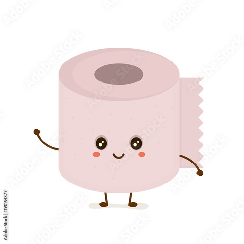 Funny happy cute smiling toilet paper