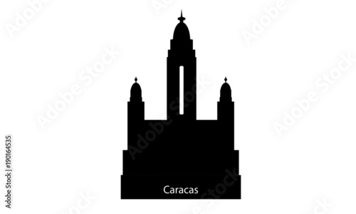 illustration of silhouette of national pantheon of Caracas in Venezuela photo