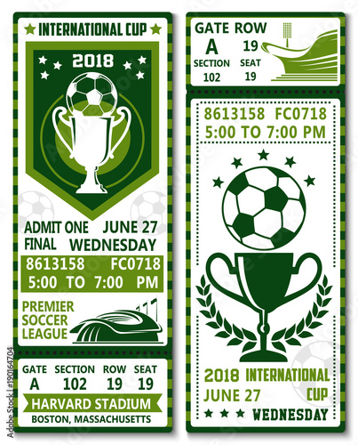 Vector football soccer league championship tickets