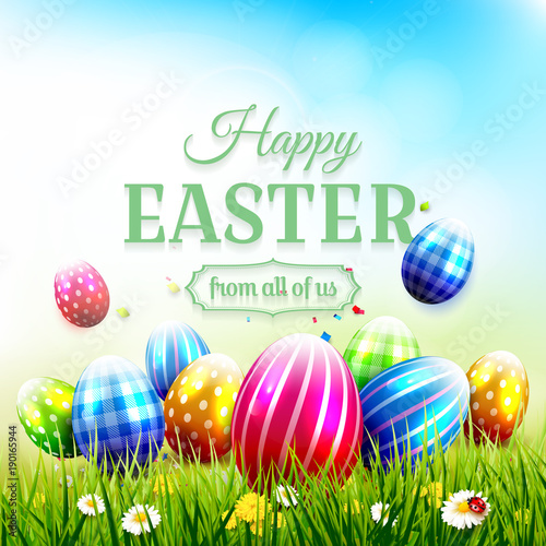 Colorful Easter greeting card