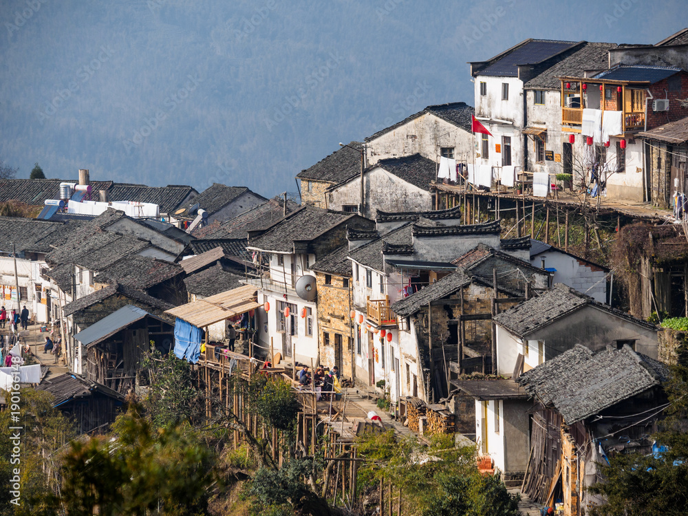 Beautiful villages on the ridge of mountain,  Mulihong village is famouse in Huangshan Scenic Spot.