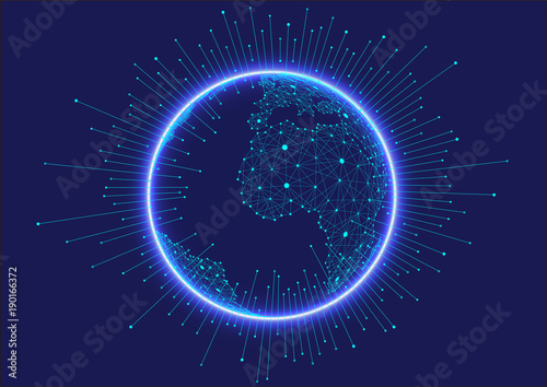 big data abstract vector background，meaning globalization，international