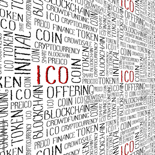 ICO concept words pattern photo