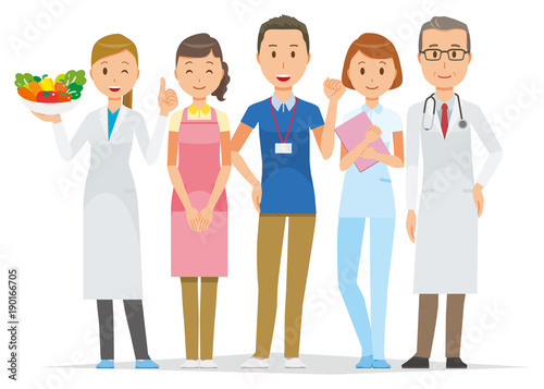 Five medical staff members