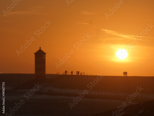 Iconic german lighthouse silhoutte