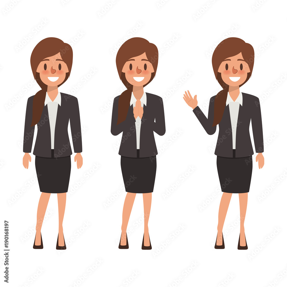 woman character in different pose. business people cartoon design. woman character in different pose. business people cartoon design.