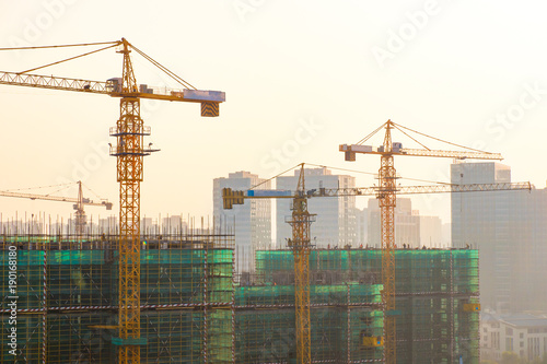 Canvas Print construction site in modern city