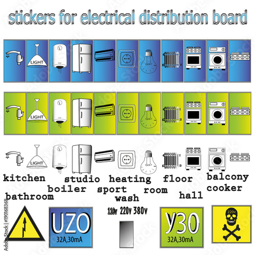 labels for electrical consumers