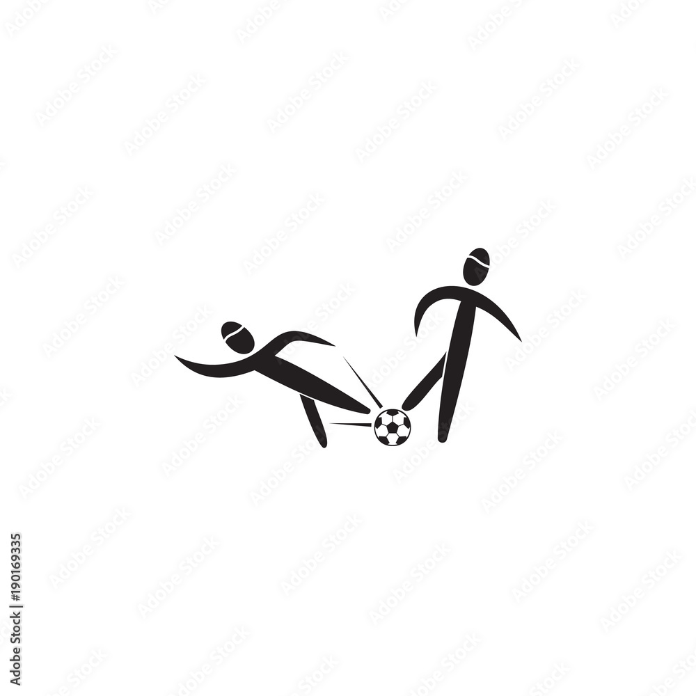 tackle in soccer icon. Element of figures of sportsman icon. Premium quality graphic design icon. Signs, symbols collection icon for websites, web design, mobile app