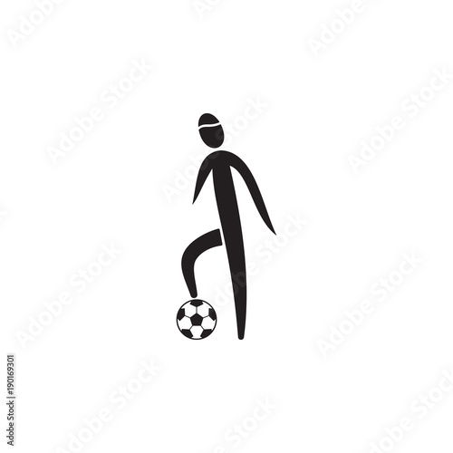 soccer player playing with the ball icon. Element of figures of sportsman icon. Premium quality graphic design icon. Signs, symbols collection icon for websites, web design, mobile