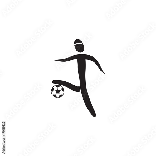 soccer player playing with the ball icon. Element of figures of sportsman icon. Premium quality graphic design icon. Signs, symbols collection icon for websites, web design, mobile