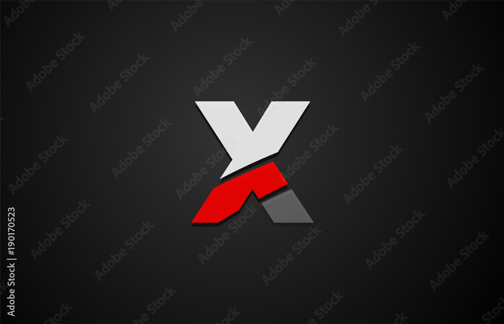 Design of alphabet letter logo with red white and black color Design of alphabet letter logo with red white and black color