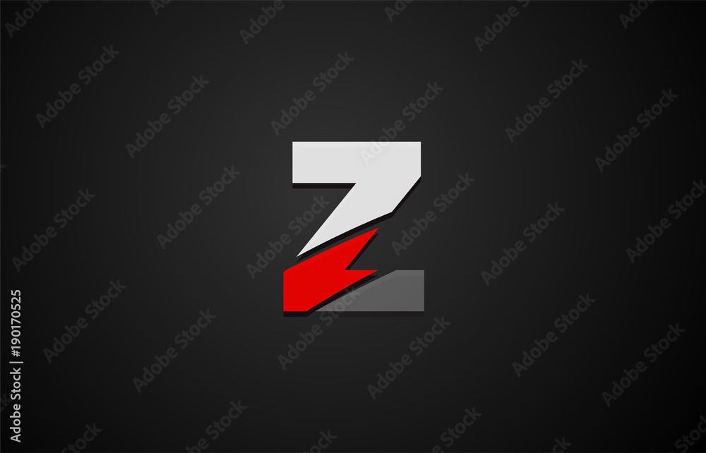 Design of alphabet letter logo with red white and black color Design of alphabet letter logo with red white and black color