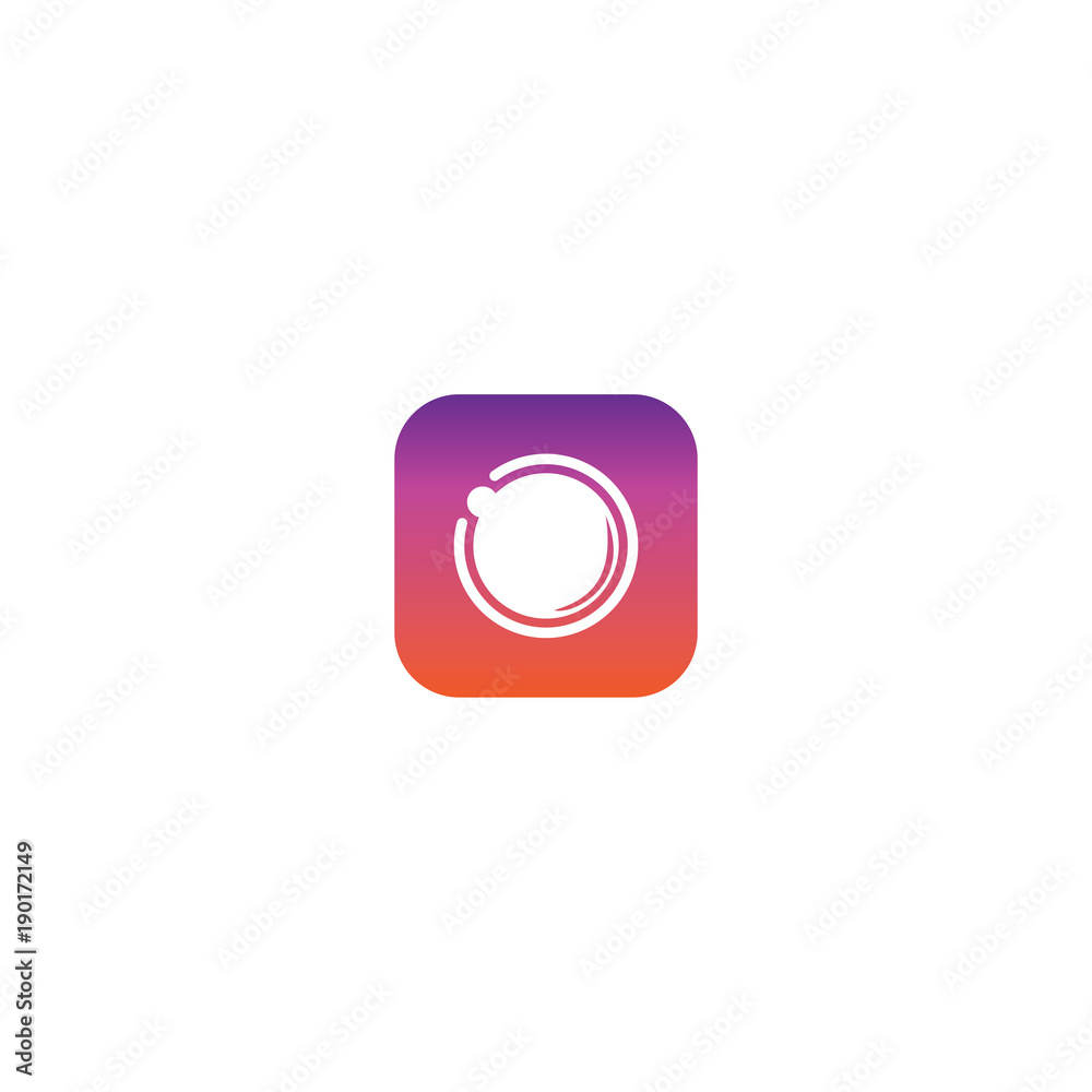 Camera Design Icon Logo on colorful square Camera Design Icon Logo on colorful square