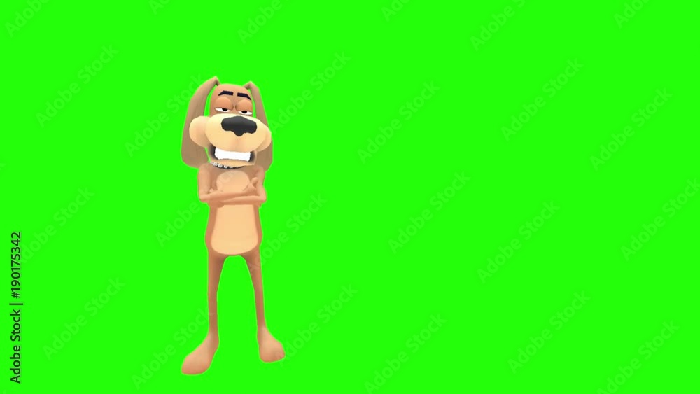 Mad angry animated dog hound canine pooch mutt cartoon character folds ...