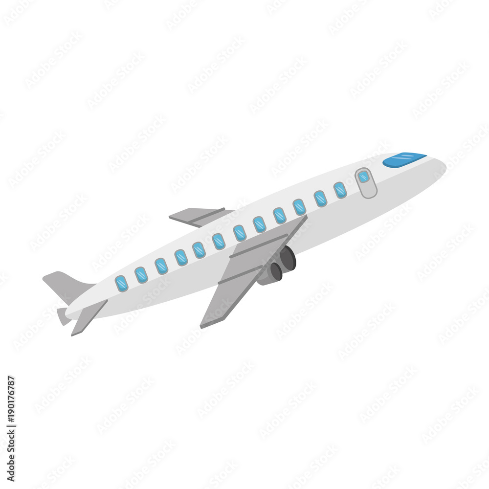 airplane taking off icon vector illustration design