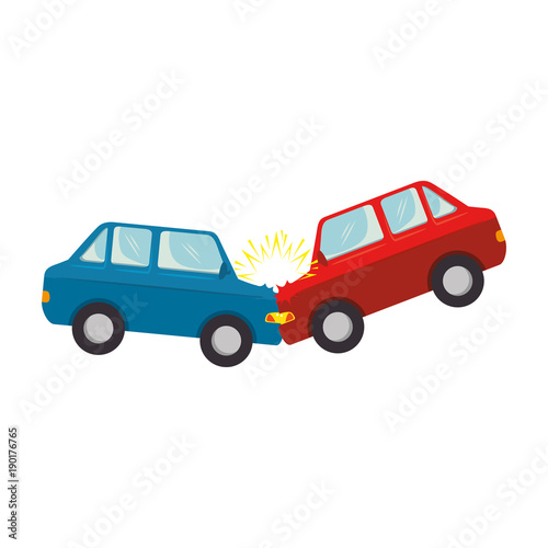 cars crash accident icon vector illustration design
