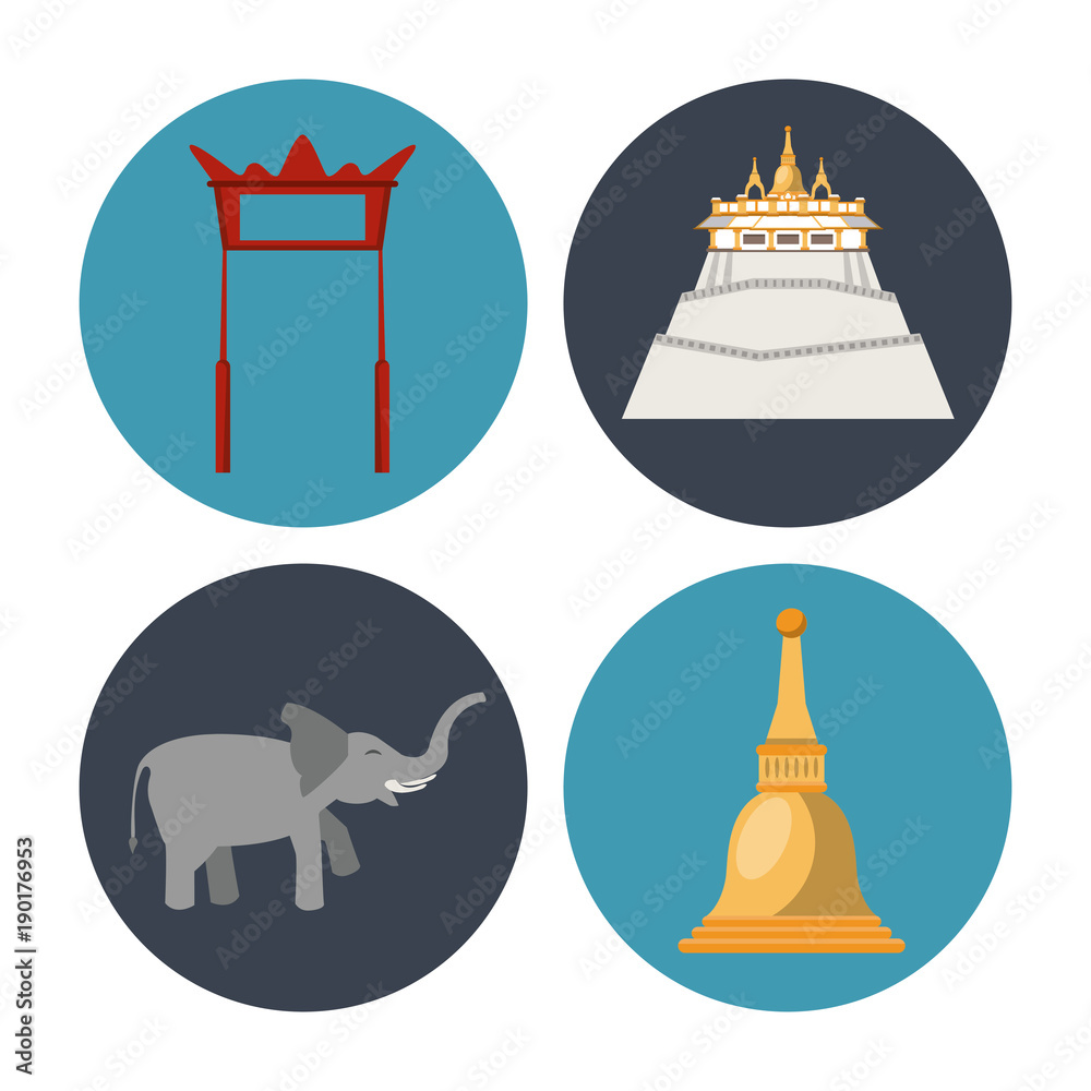 Songkran festival icons icon vector illustration graphic design