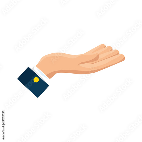 Hand asking isolated icon vector illustration design