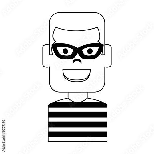 thief male avatar character vector illustration design