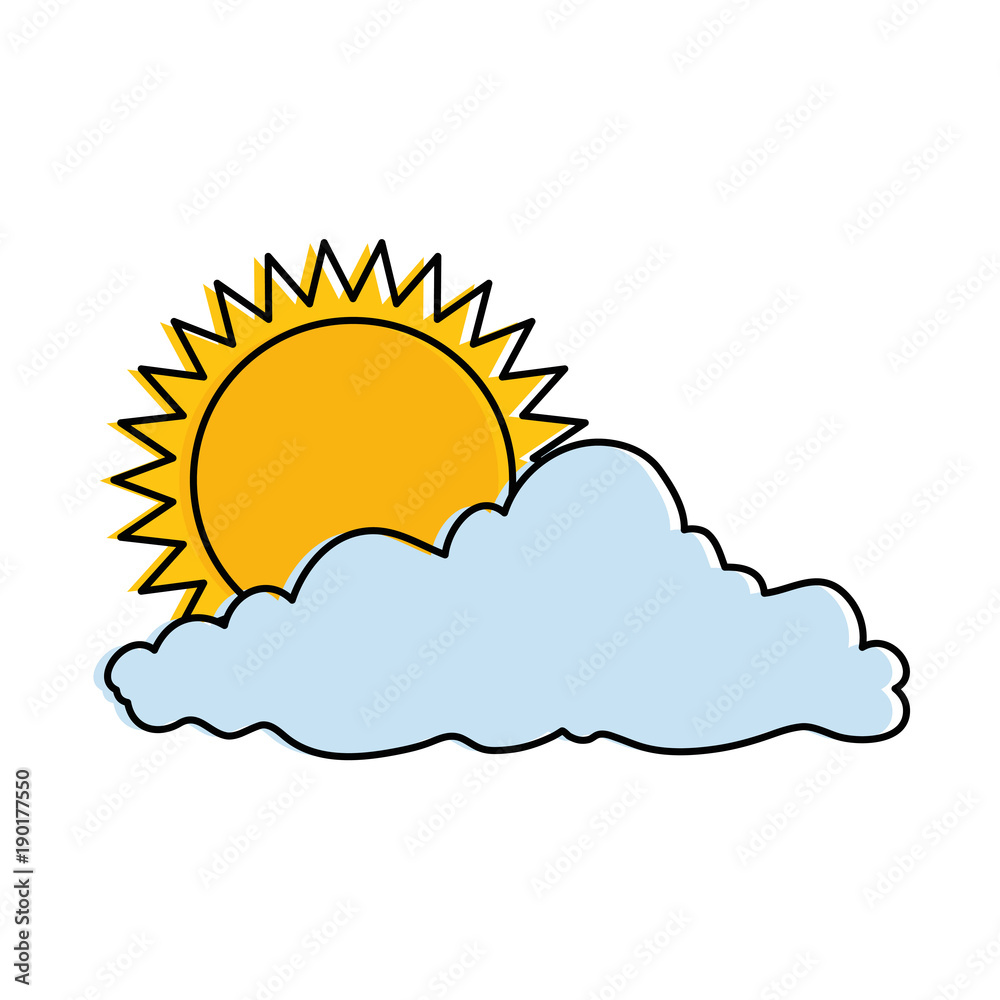summer sun with clouds vector illustration design summer sun with clouds vector illustration design