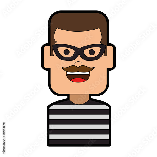 thief male avatar character vector illustration design