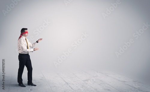 Businessman with blindfolds