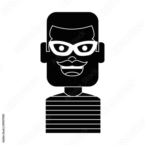 thief male avatar character vector illustration design