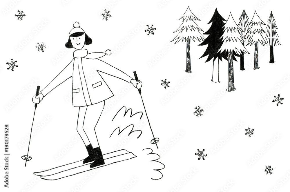 Naklejka premium スキーシーズンがやってきました