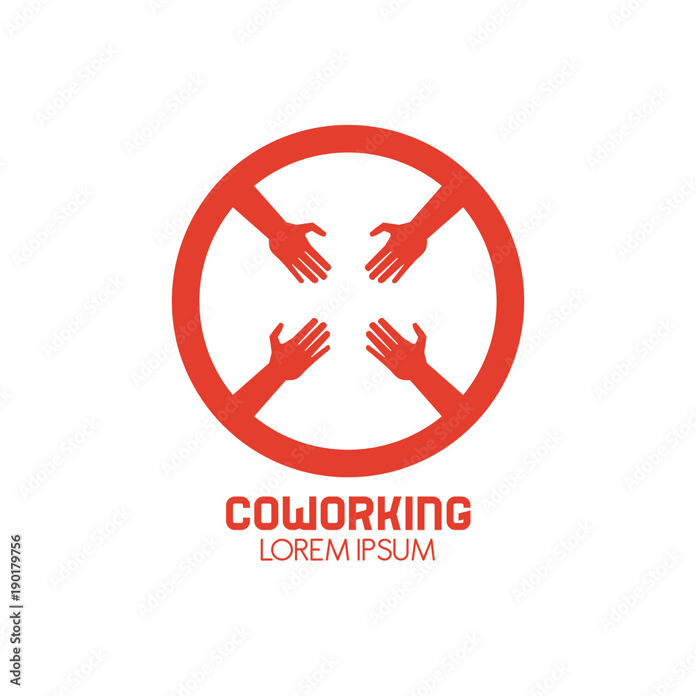 Coworking hand symbol icon vector illustration graphic