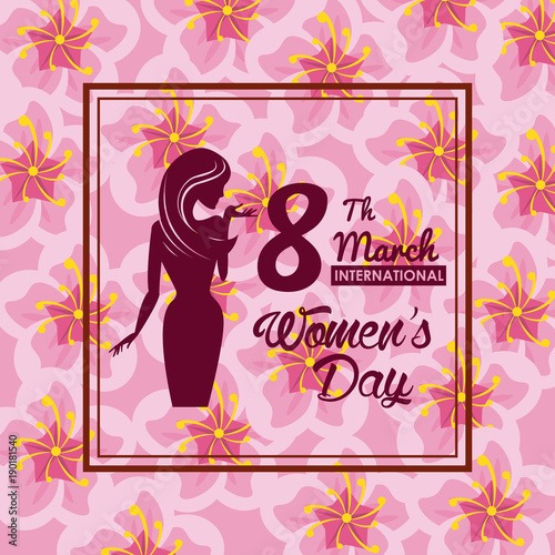 Womens day card icon vector illustration graphic design