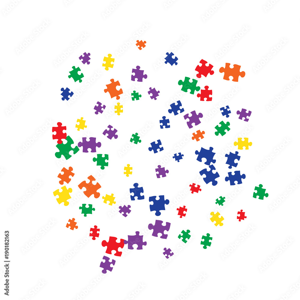 Confetti Background Pattern. Puzzle pieces and big ideas design, vector illustration graphic Confetti Background Pattern. Puzzle pieces and big ideas design, vector illustration graphic