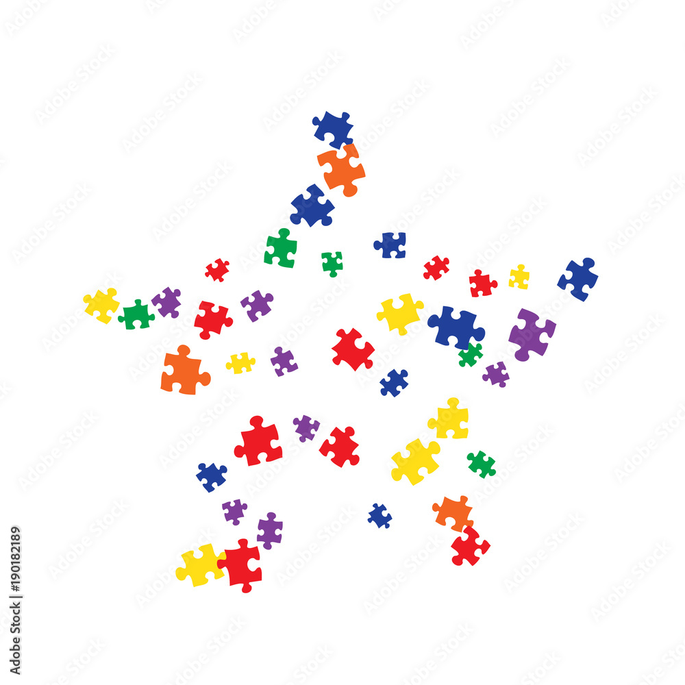 Confetti Background Pattern. Puzzle pieces and big ideas design, vector illustration graphic Confetti Background Pattern. Puzzle pieces and big ideas design, vector illustration graphic