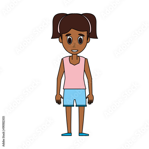 Girl kid cartoon icon vector illustration graphic design