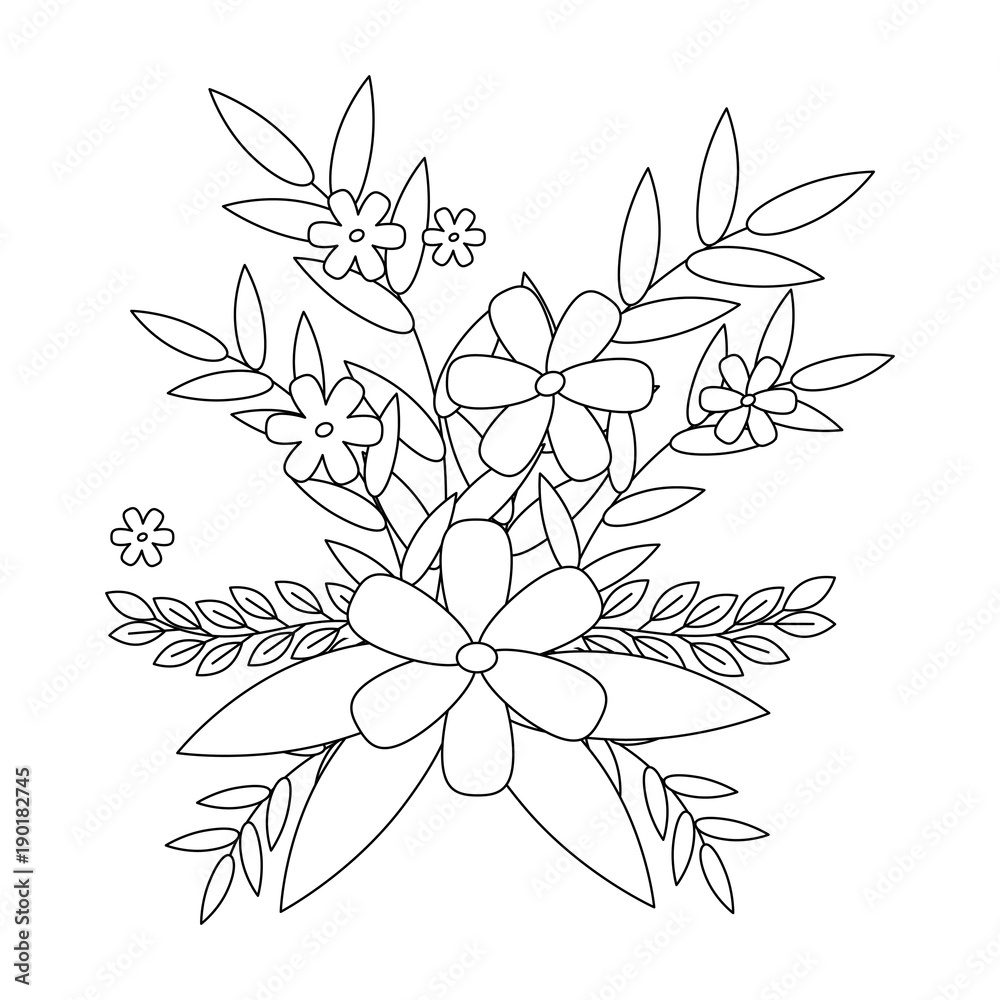 Fototapeta premium cute floral decoration icon vector illustration design