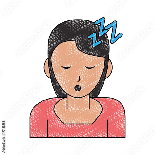 Woman sleeping cartoon icon vector illustration graphic design